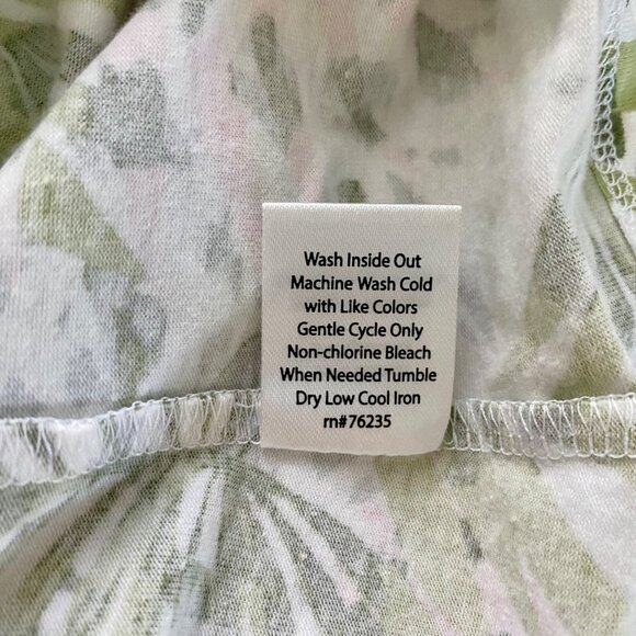 Coral Bay Plus Tropical Print O-Ring Keyhole Short Sleeve Top Women's 1X NEW - Picture 10 of 10